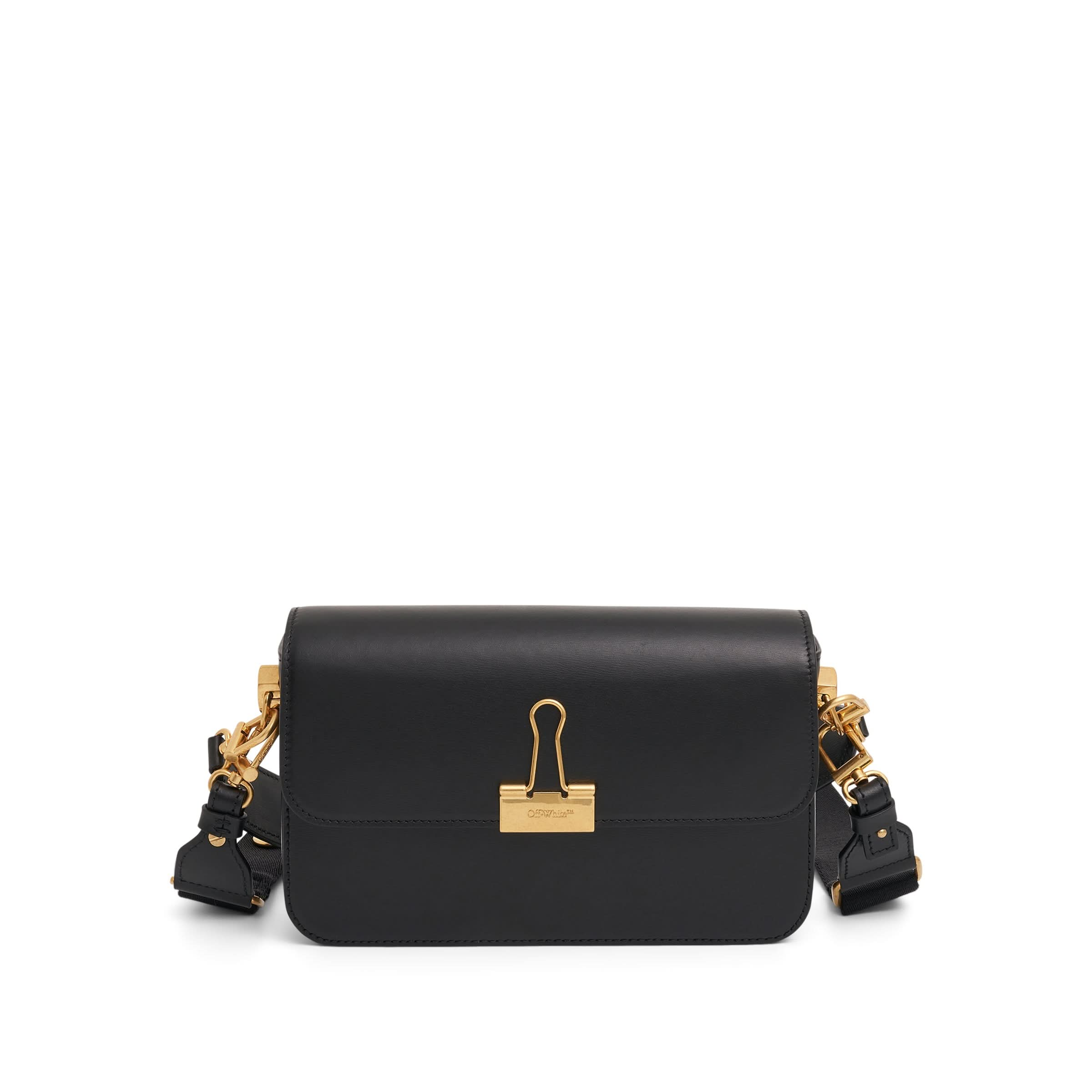 Plain Binder Medium Shoulder Bag in Black