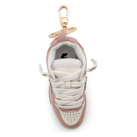 OOO Keychain in White/Pink