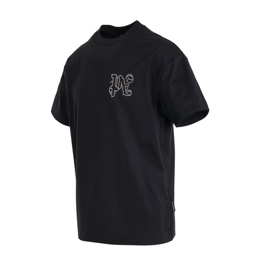 Monogram Stud Classic T-Shirt in Black