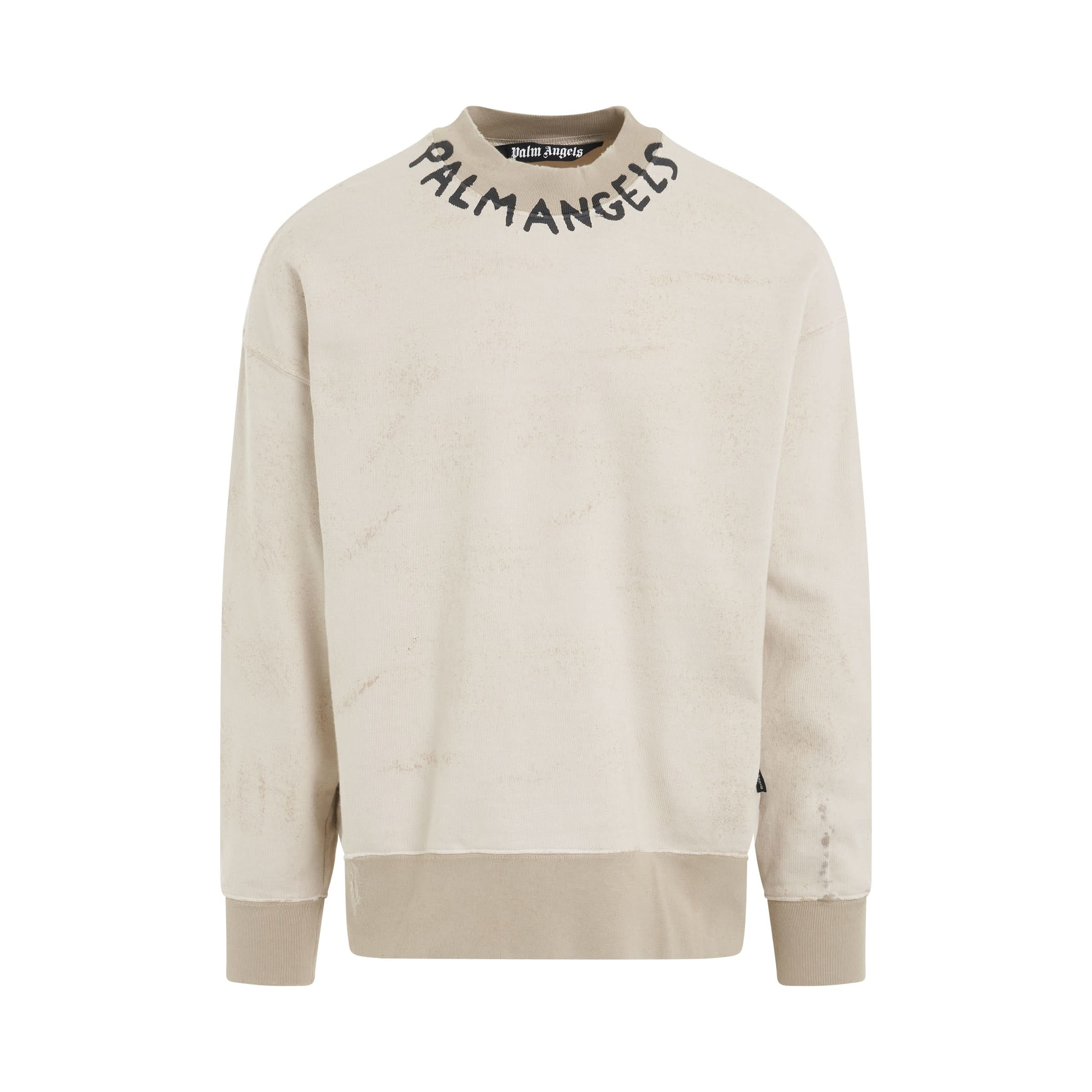 Seasonal Logo Vintage Crewneck Sweatshirt in White/Black