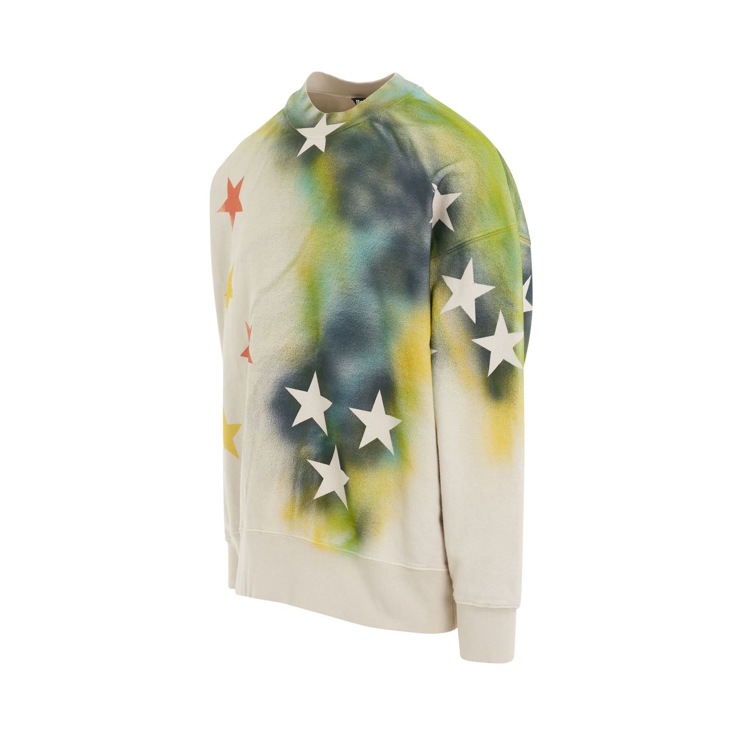 Sprayed Stars Vintage Crewneck Sweatshirt in White/Multicolour