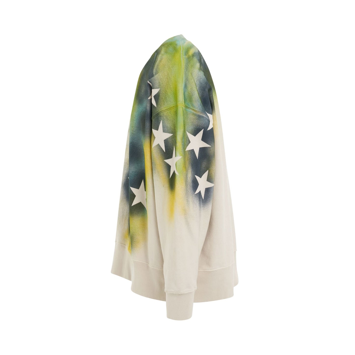 Sprayed Stars Vintage Crewneck Sweatshirt in White/Multicolour