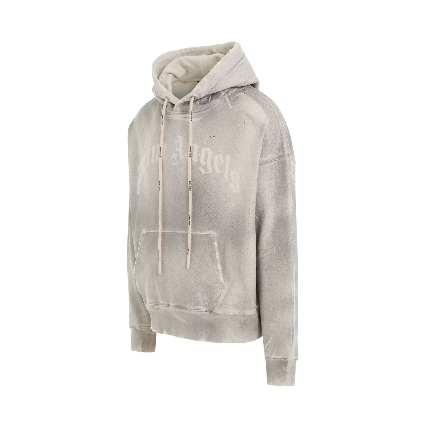 Metallic Hoodie in Grey/White