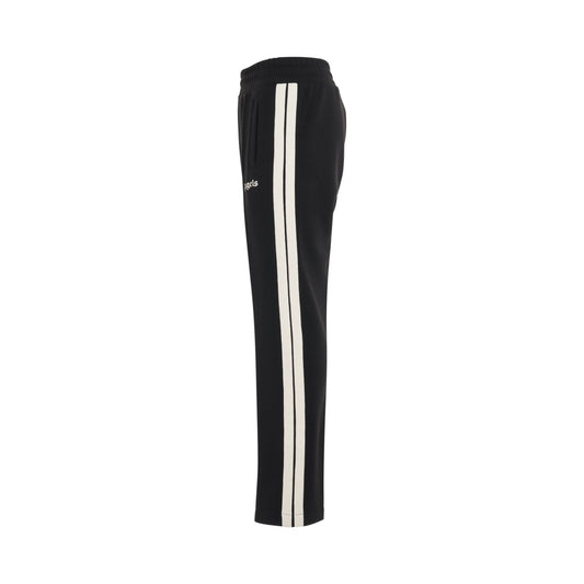 Classic Knit Track Pants in Black/Off White