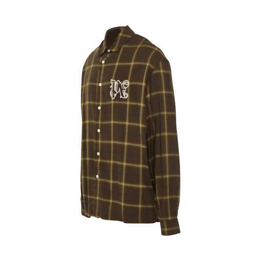 Monogram Check Shirt in Brown