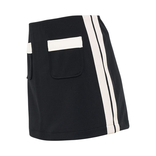 Pockets Track Mini Skirt in Black/Off White