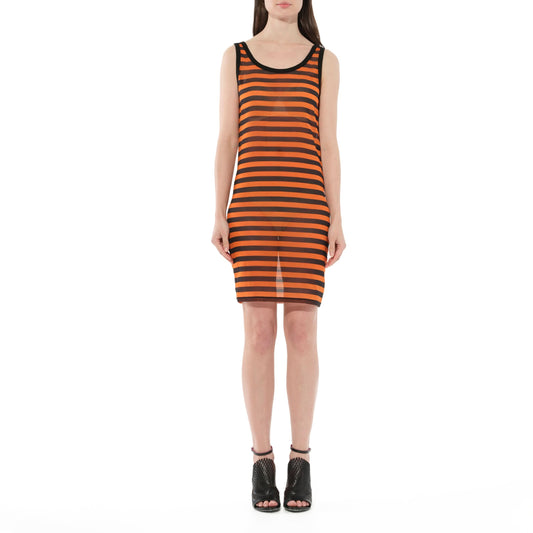 Podium Sleeveless Dress in Black/Orange