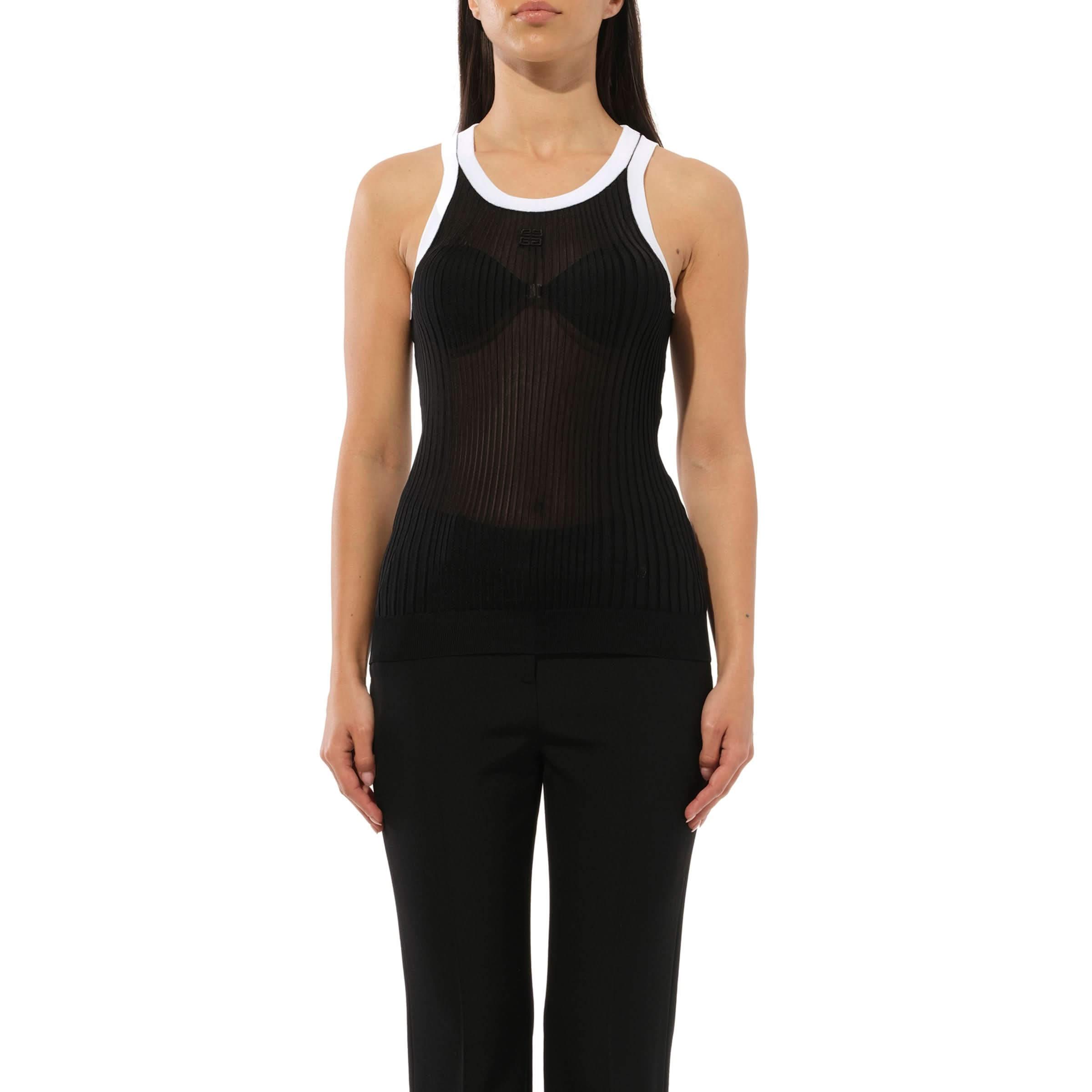 Podium Sleeveless Tops in Black