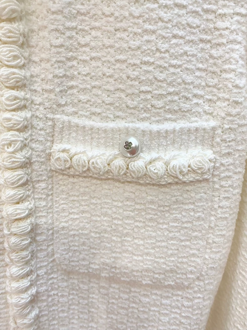 Chanel 25p white cardigan