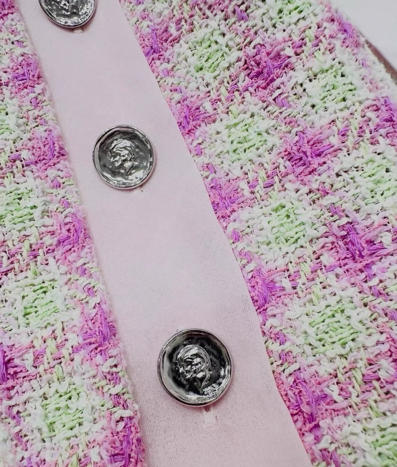 Chanel 25p pink tweed blouse