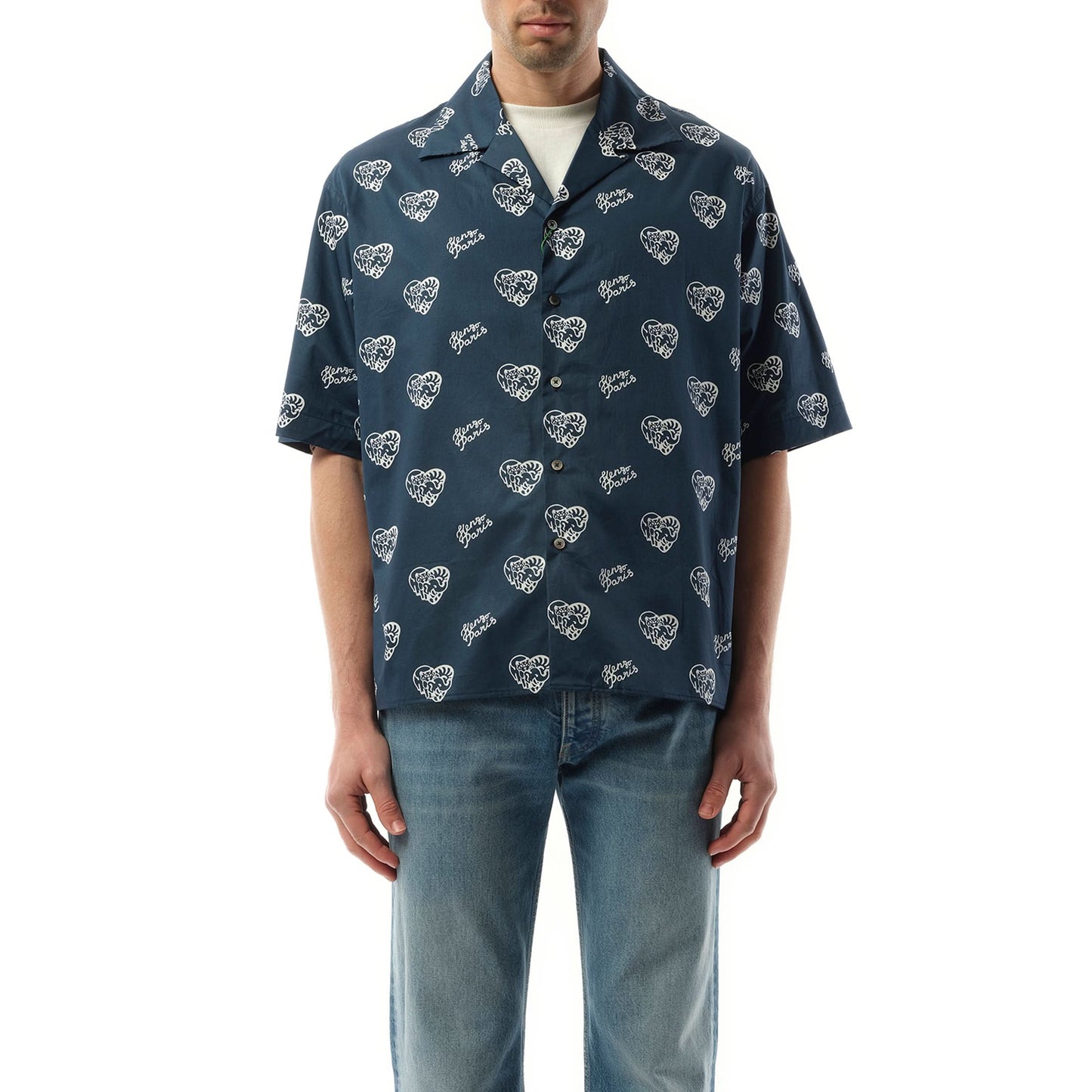 Qixi Hawaiian Shirt in Midnight Blue