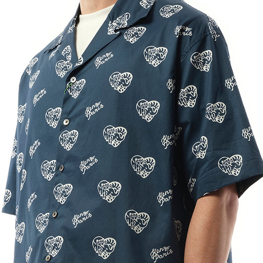 Qixi Hawaiian Shirt in Midnight Blue