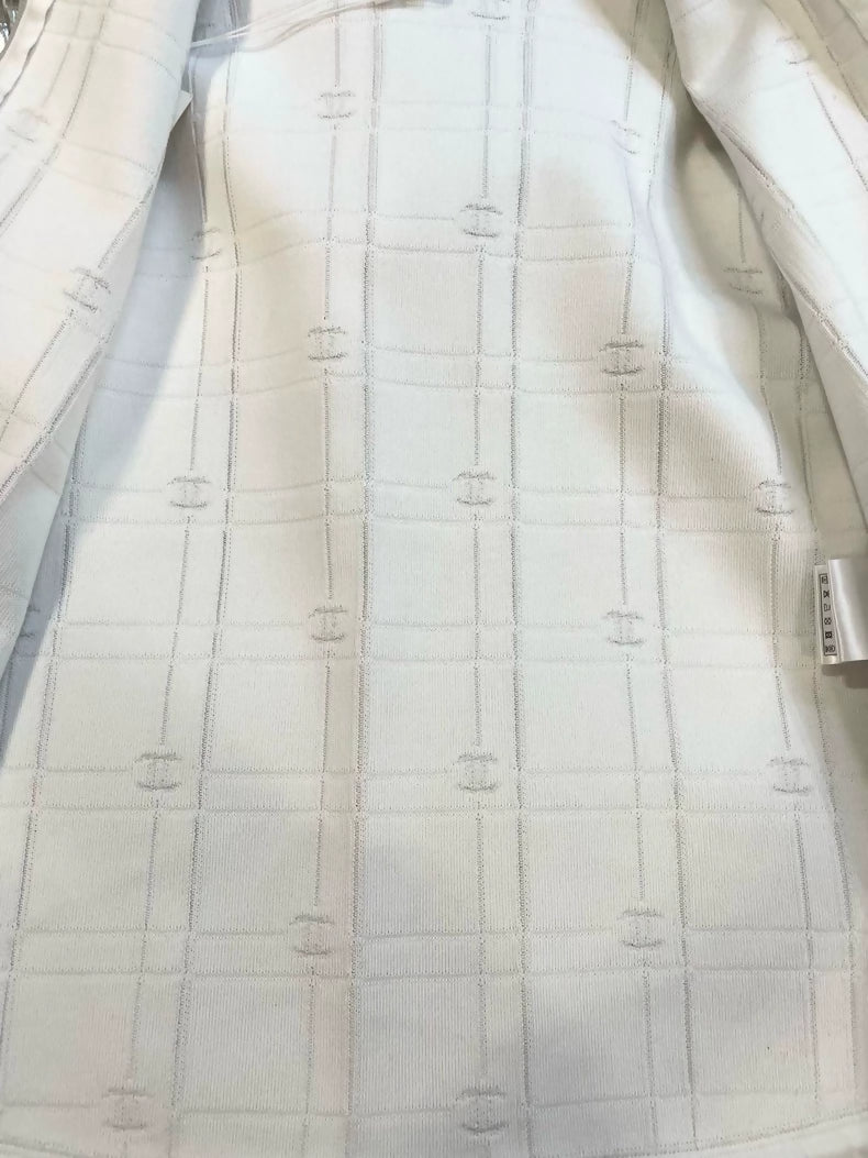 Chanel F36, 25C silver tech-inspired hooded zip-up jacket