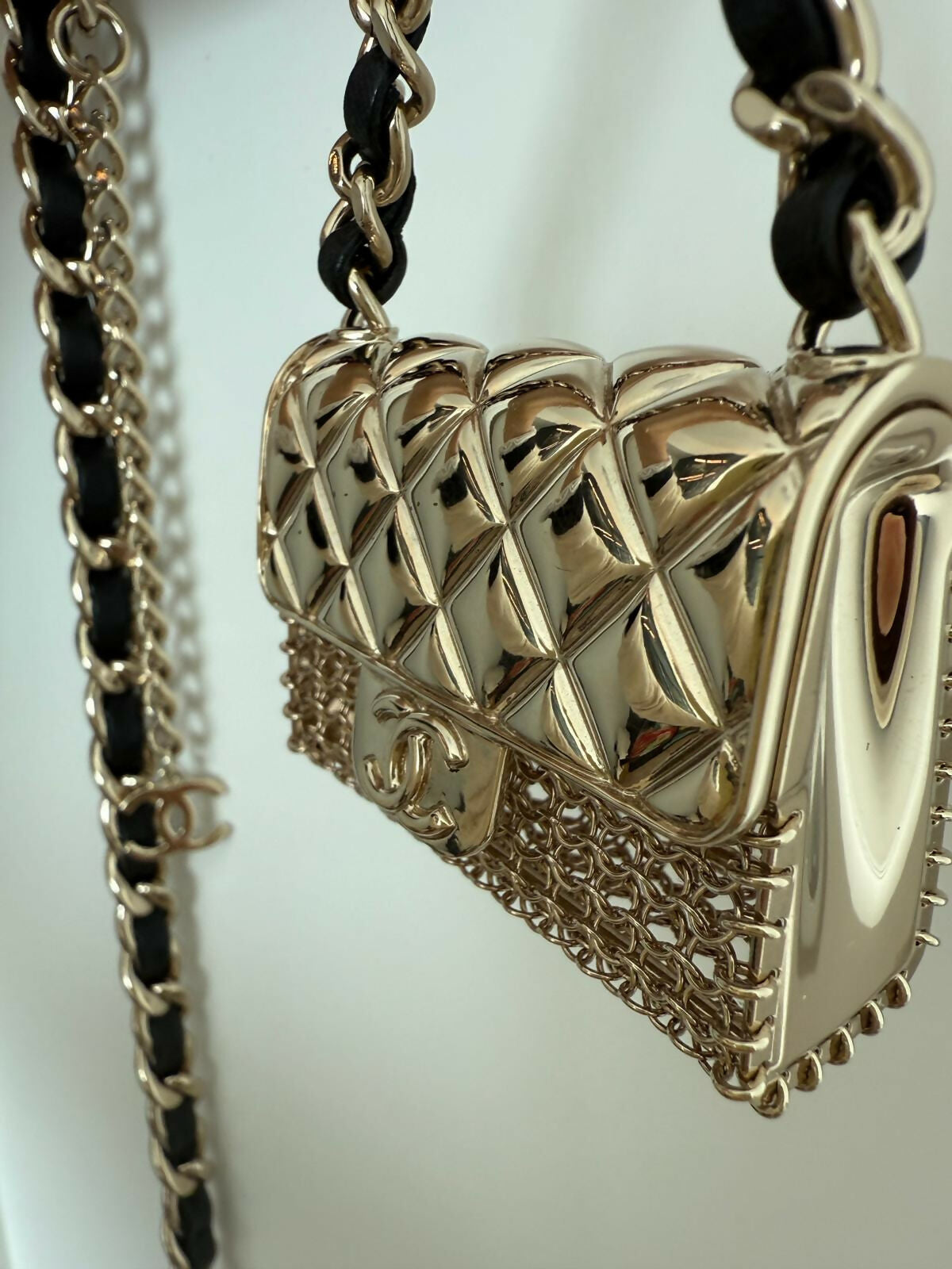 Chanel B21S Metal Handbag Leather Chain Waist Chain 85cm