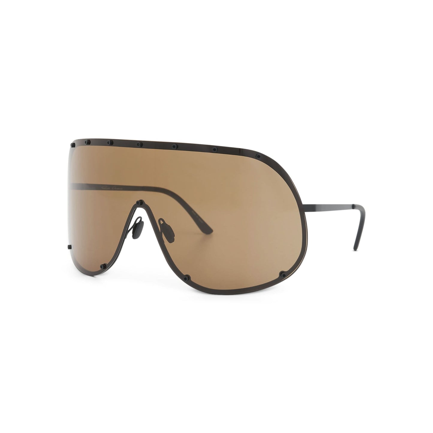 Oversized Shield Sunglasses in Brown