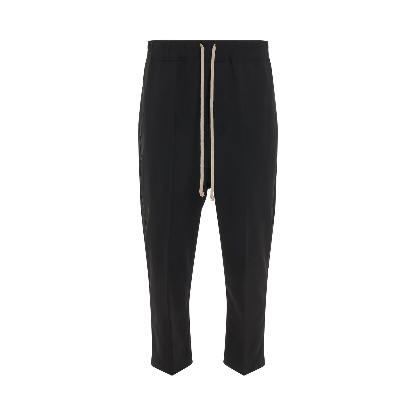 Wool Drawstring Astaires Cropped Pants in Black