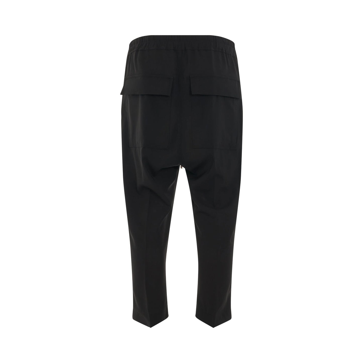 Wool Drawstring Astaires Cropped Pants in Black