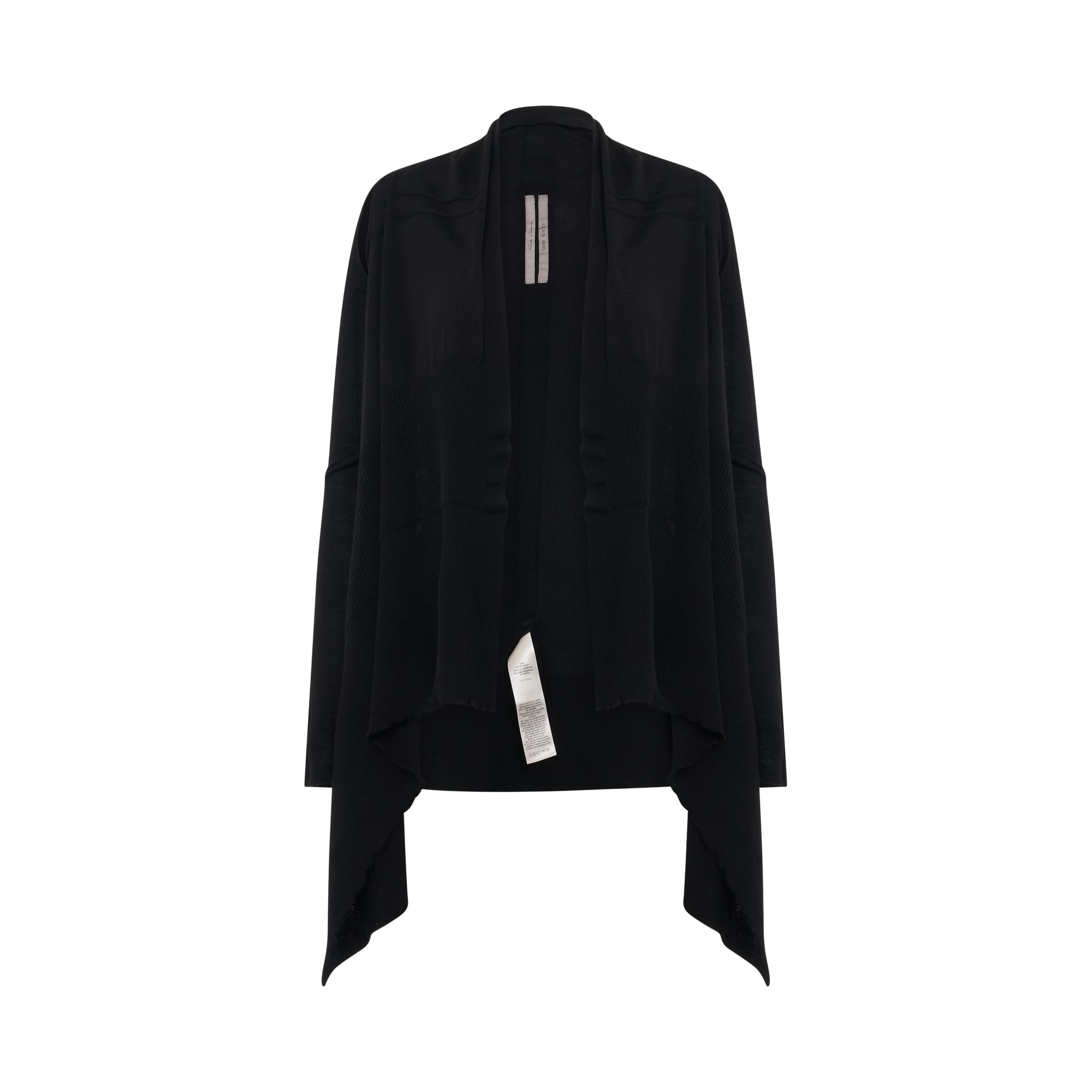 Medium Wrap Cape Knit Cardigan in Black