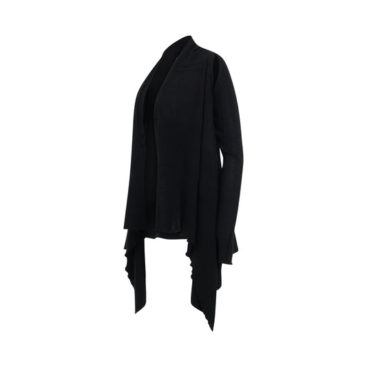 Medium Wrap Cape Knit Cardigan in Black