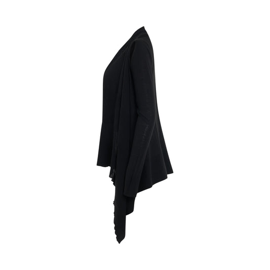 Medium Wrap Cape Knit Cardigan in Black