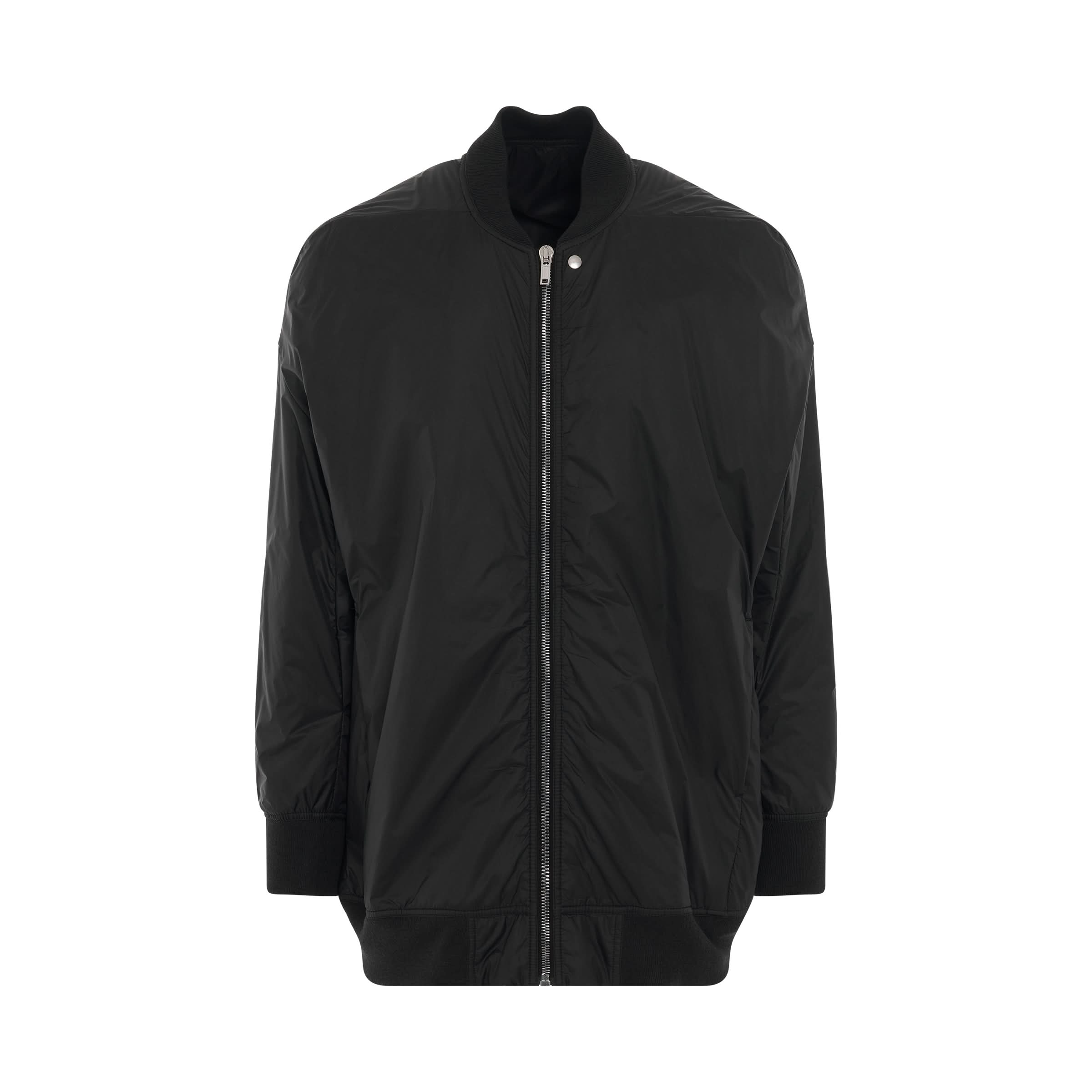 Woven Padded Bomber Jacket in Black