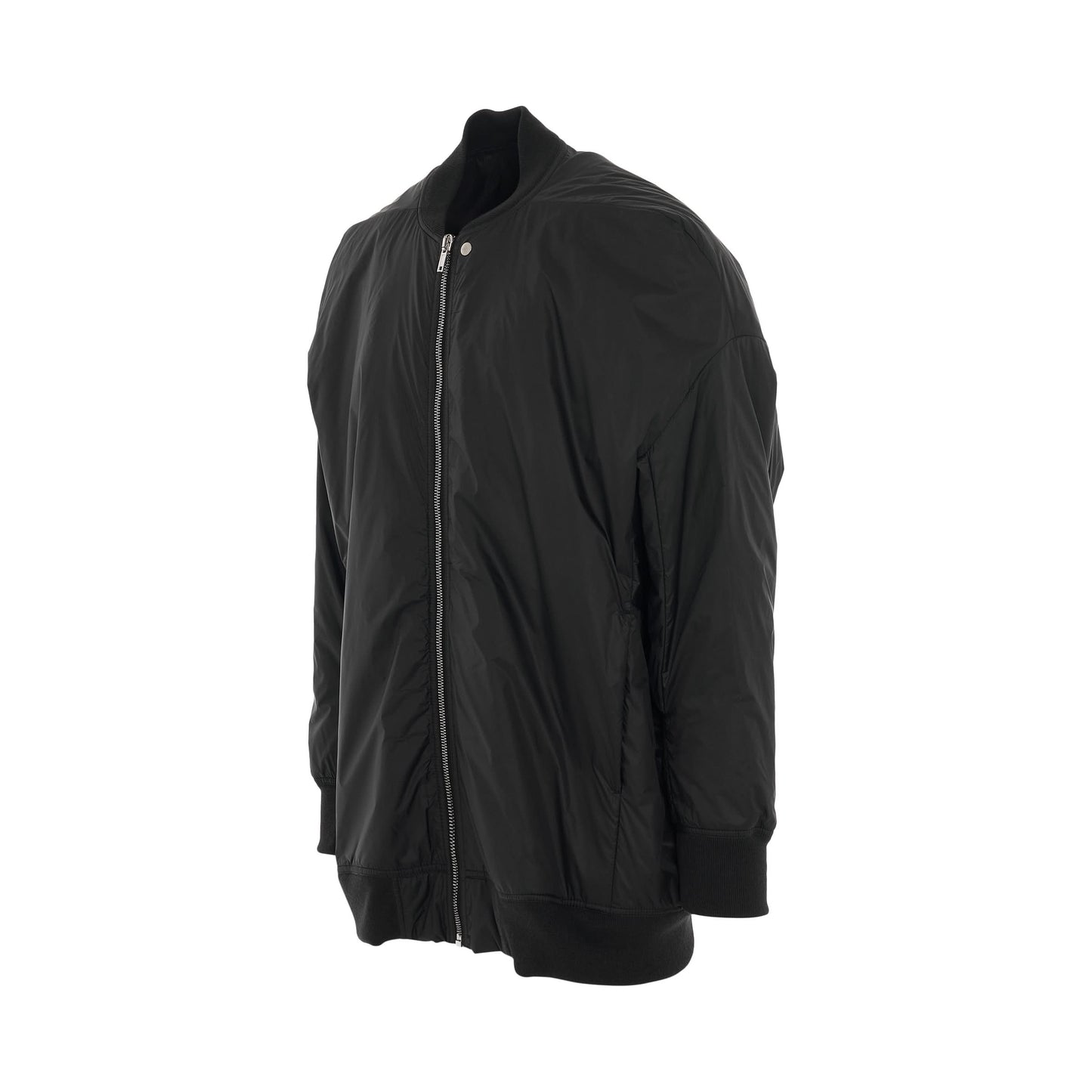 Woven Padded Bomber Jacket in Black