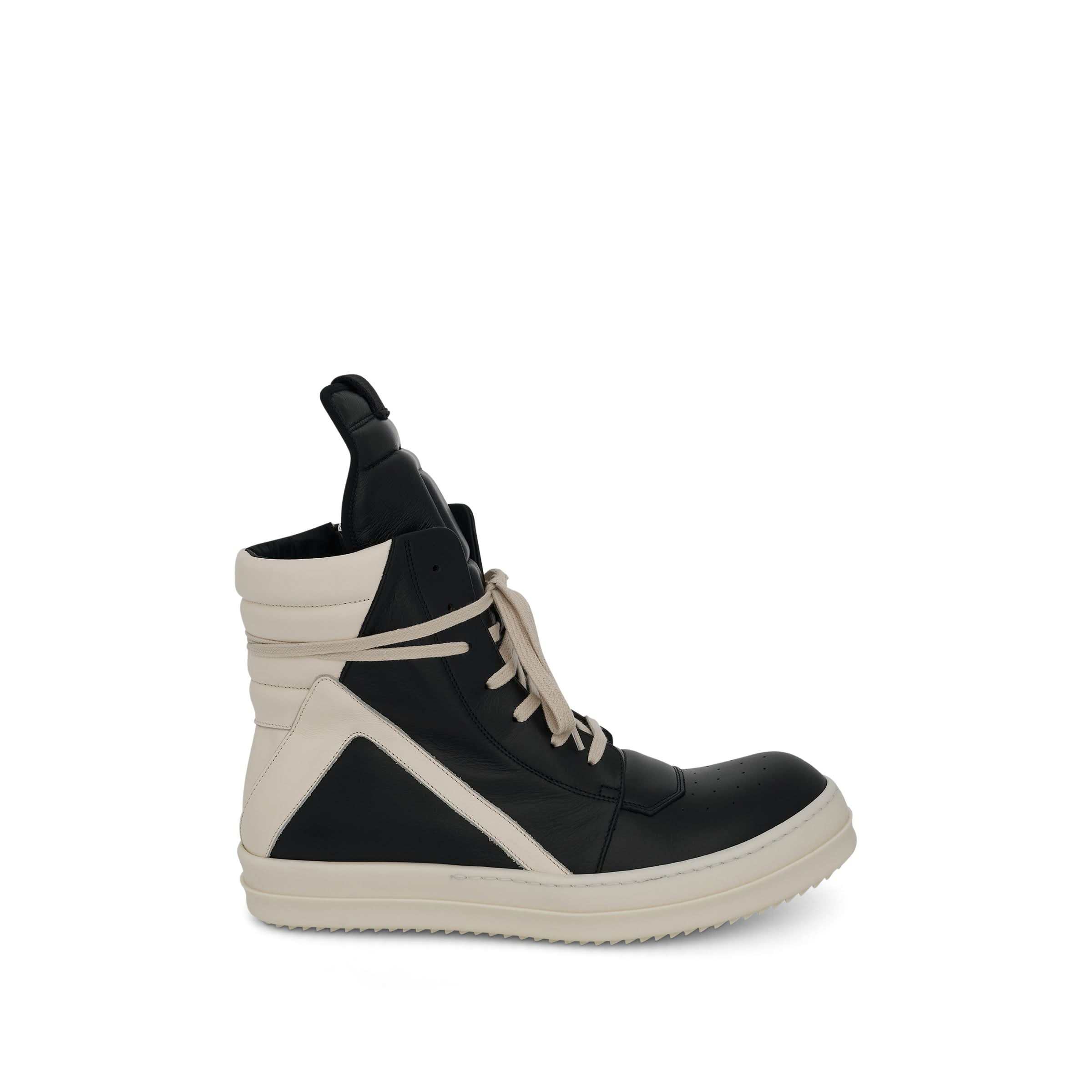 Geobasket Full Grain Leather Sneaker in Black/Milk