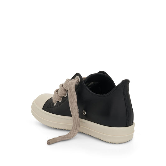 Strobe Low Leather Sneaker with Jumbo Laces in Black/Milk