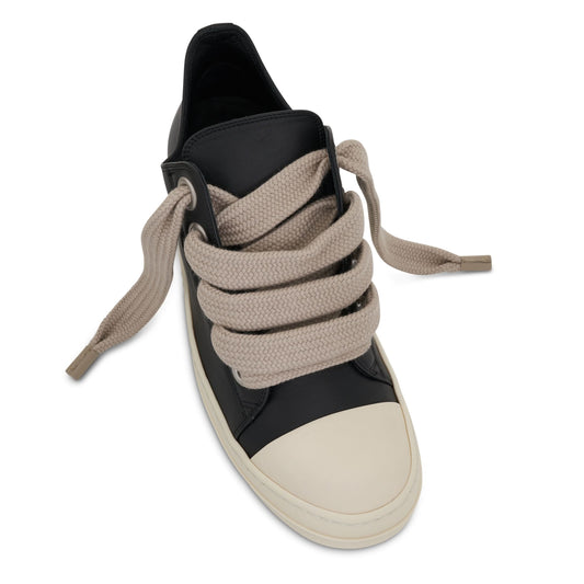 Strobe Low Leather Sneaker with Jumbo Laces in Black/Milk