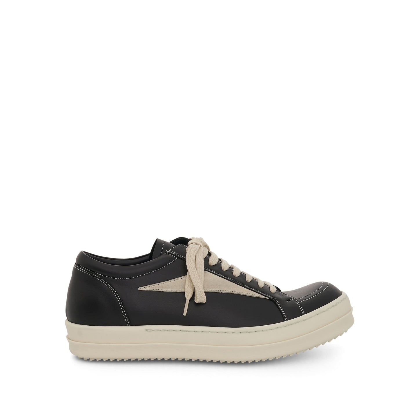 Strobe Vintage Leather Sneaker in Black/Pearl