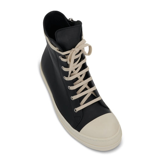 High Leather Sneaker in Black/Milk