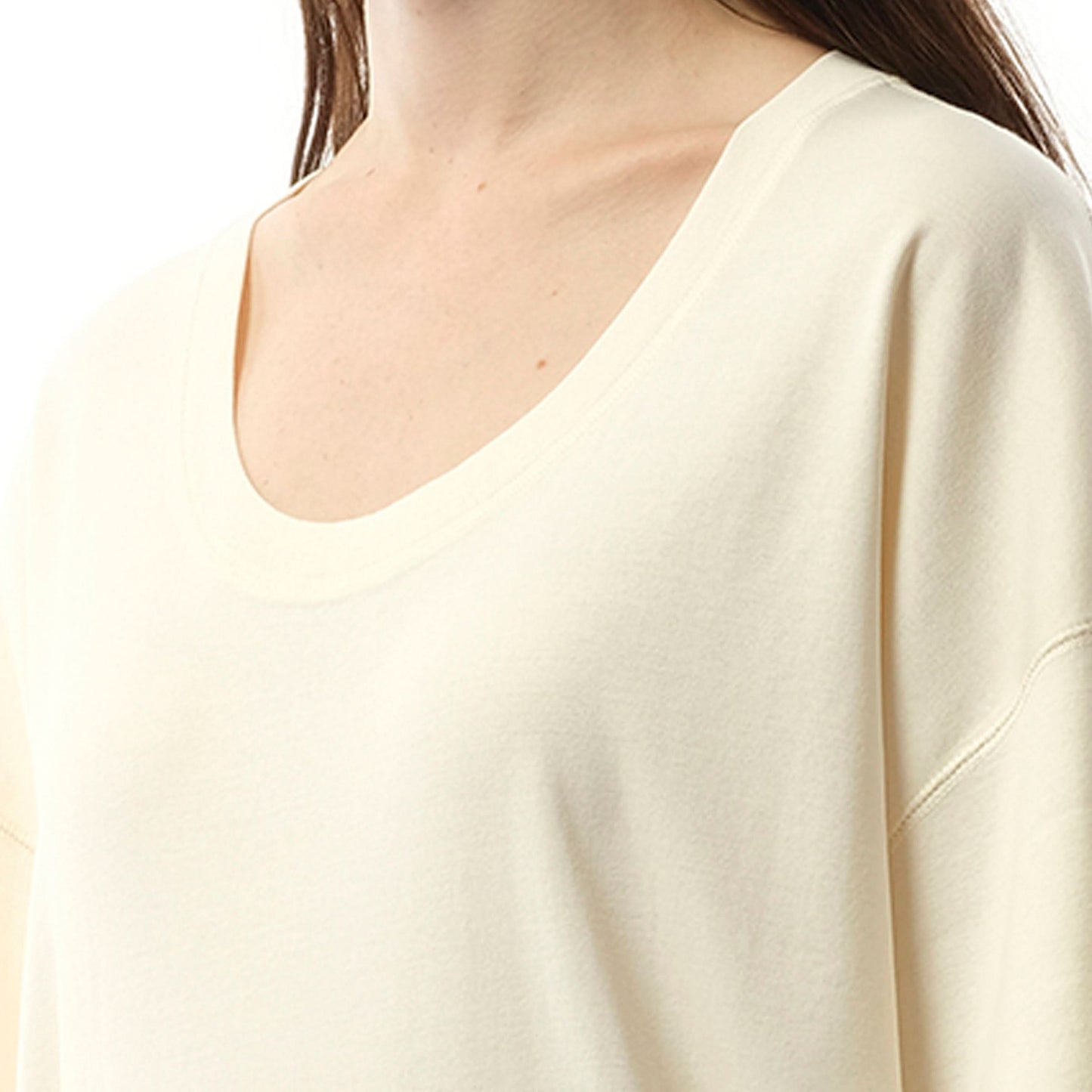 Rib T-Shirt in Light Cream