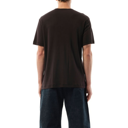 Rib U Neck T-Shirt in Squid Ink