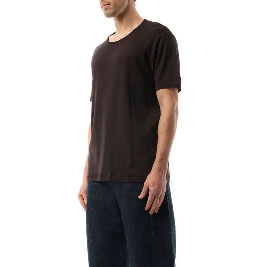 Rib U Neck T-Shirt in Squid Ink