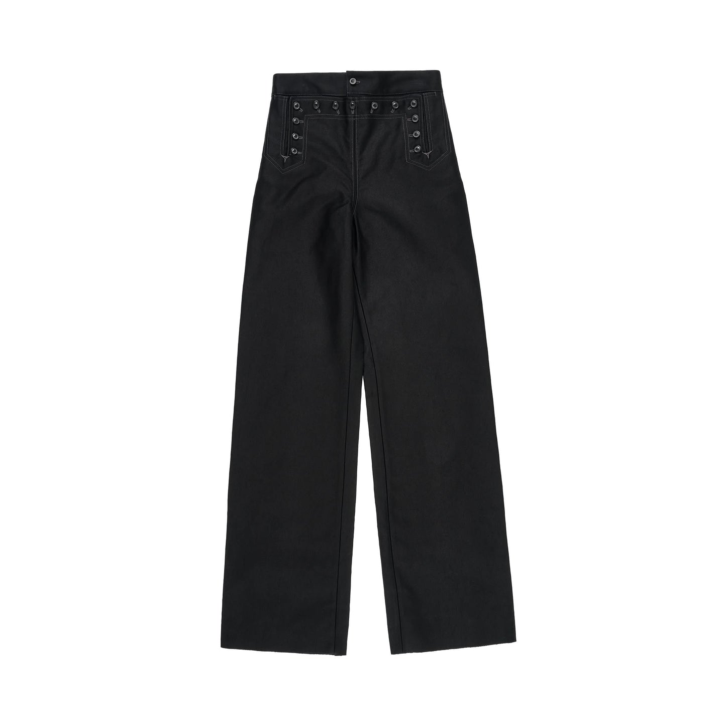 Satin Cotton Trouser in Black