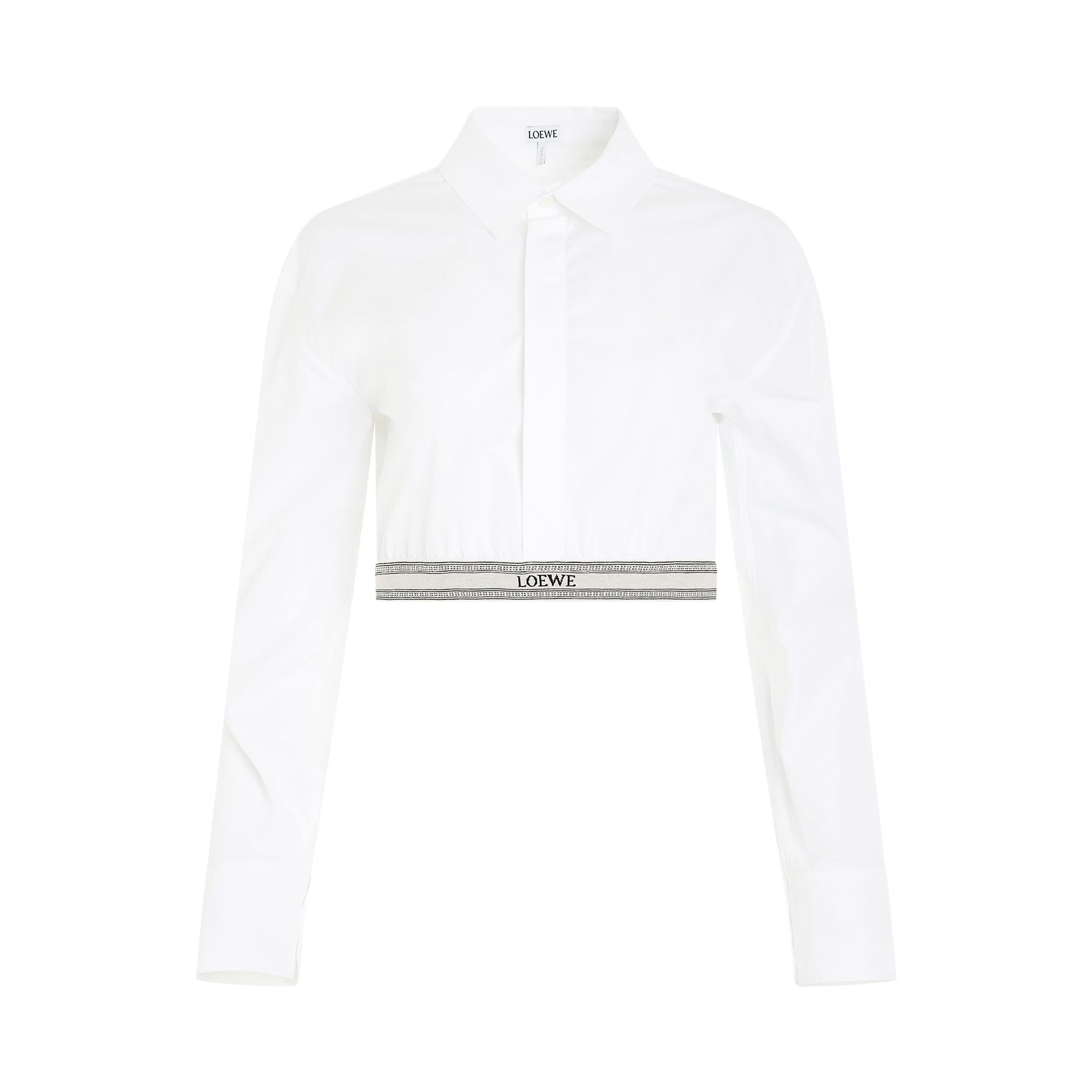 Cropped Logo Shirt in Optic White