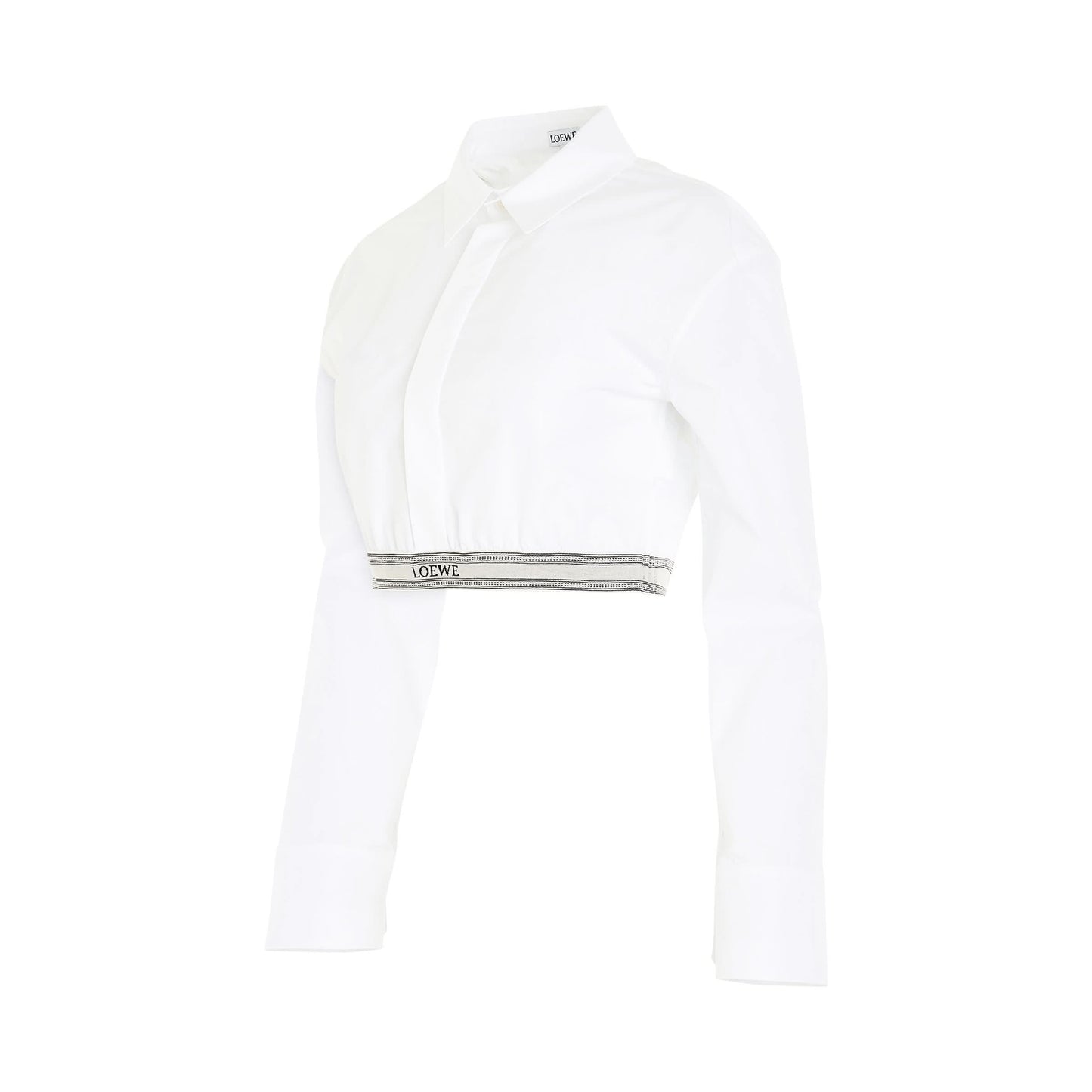 Cropped Logo Shirt in Optic White