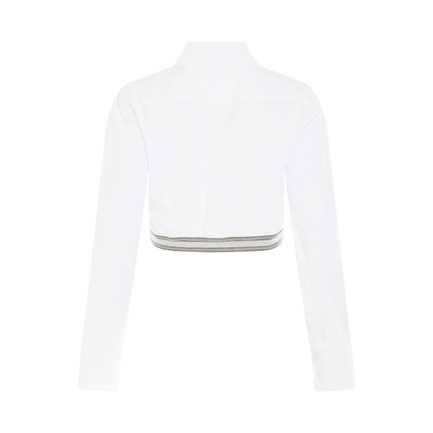 Cropped Logo Shirt in Optic White