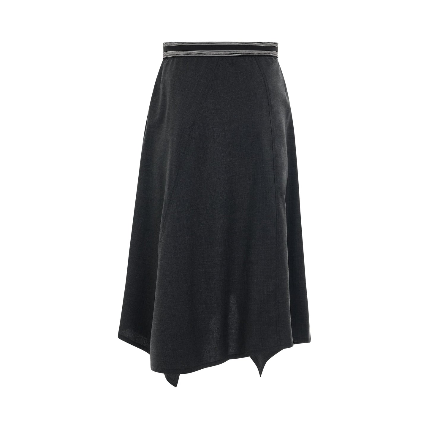 Logo Asymmetric Skirt in Anthracite Melange