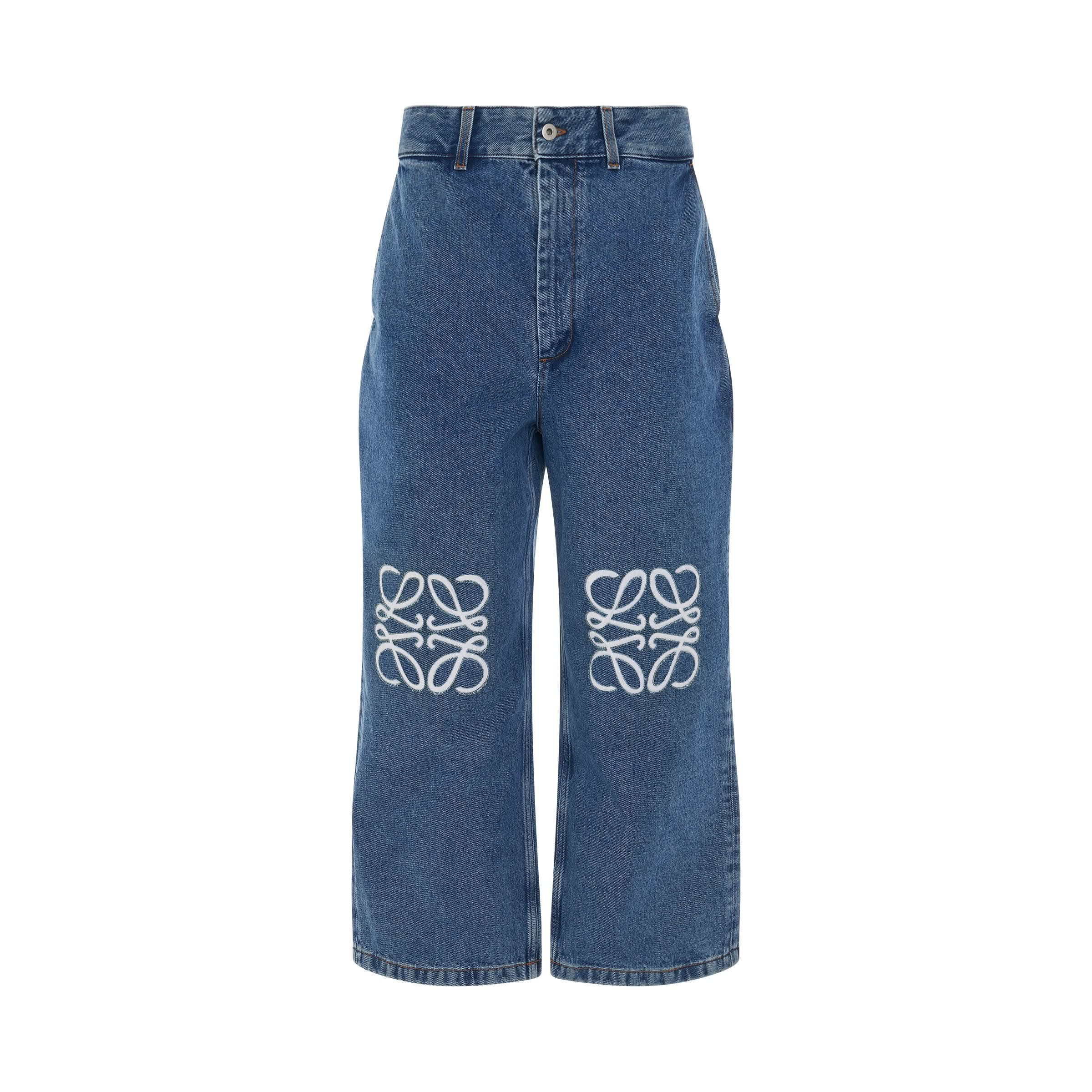 Women Anagram Baggy Jeans in Jeans Blue