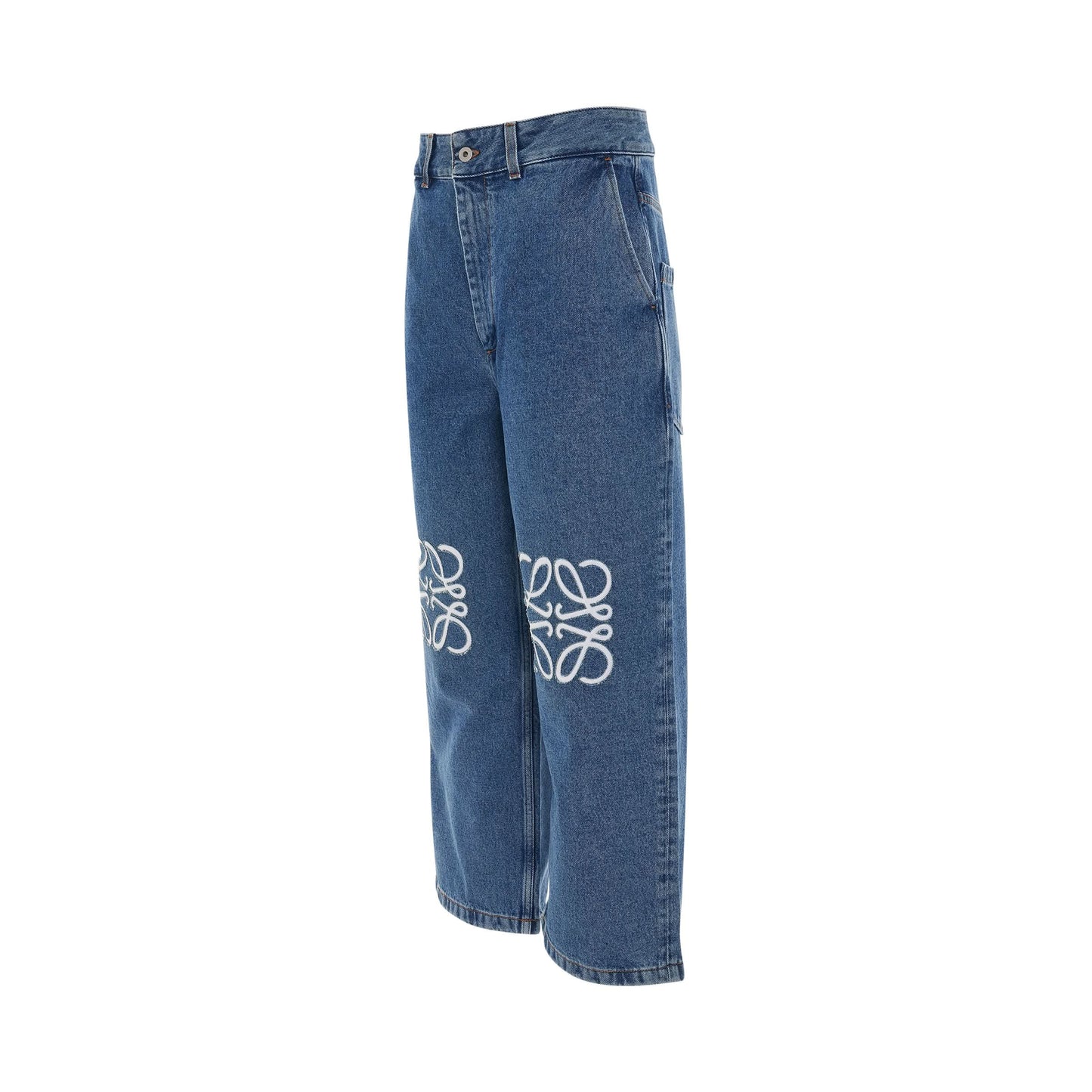 Women Anagram Baggy Jeans in Jeans Blue