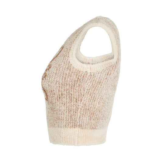 Anagram Knit Vest in Ecru/Camel