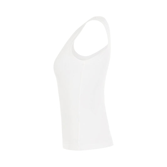 Anagram Embroidered Tank Top in White