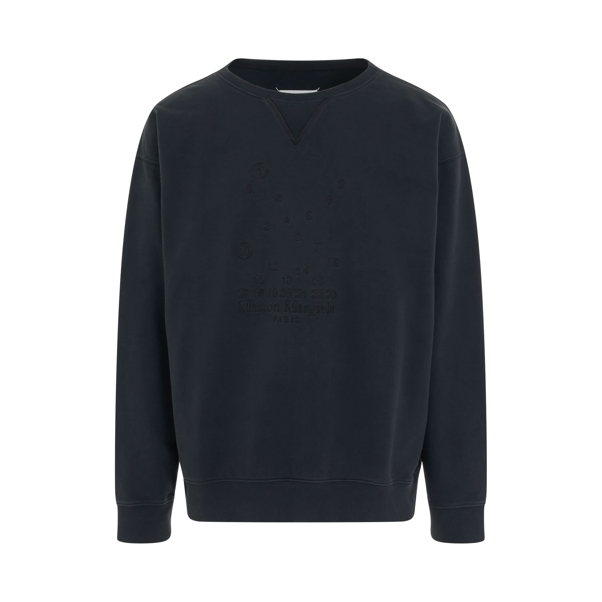 Numeric Logo Sweatshirt in Charcoal