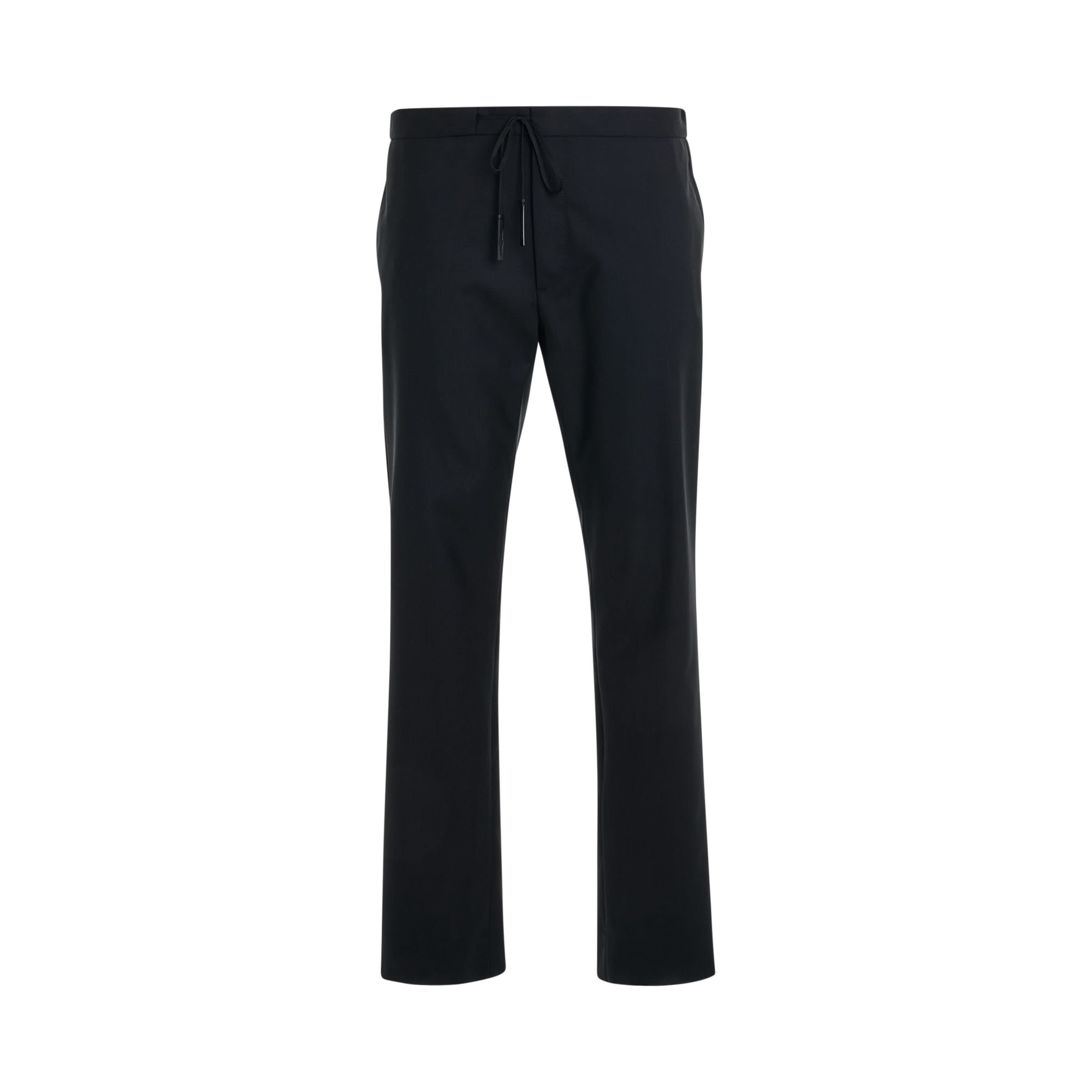 Drawstring Tailored Trouser in Black