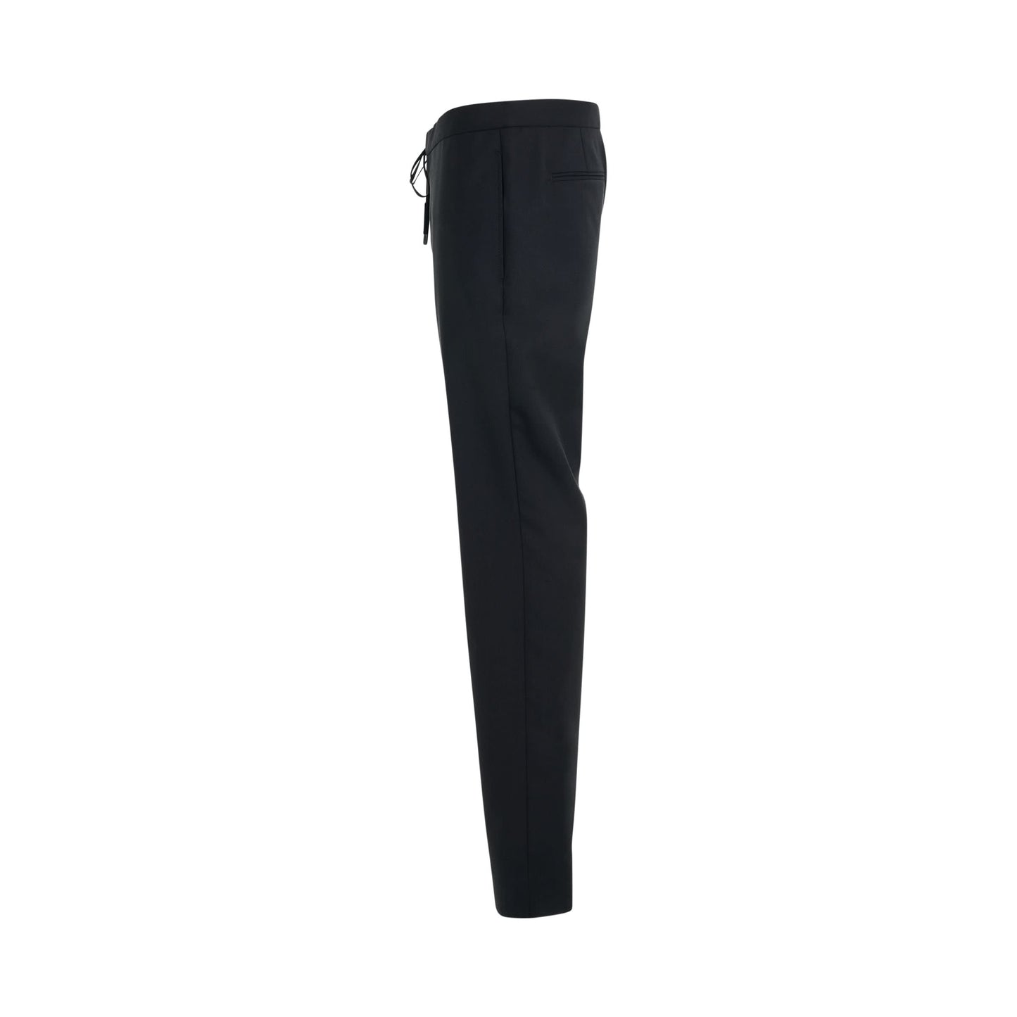 Drawstring Tailored Trouser in Black