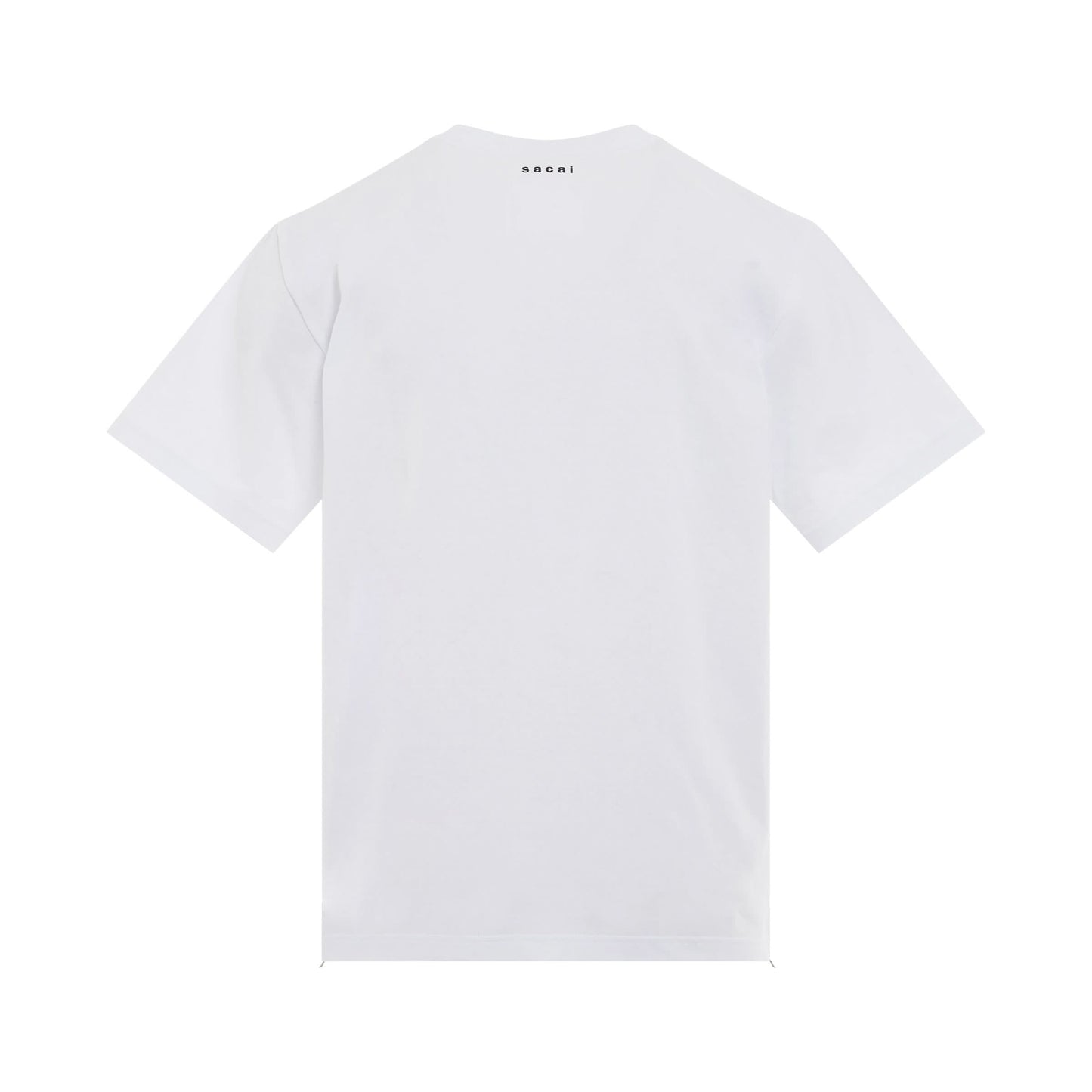 Cotton Side Zip T-Shirt in White