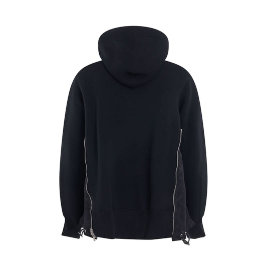 Sponge Sweat 
Nylon Twill Hoodie in Black