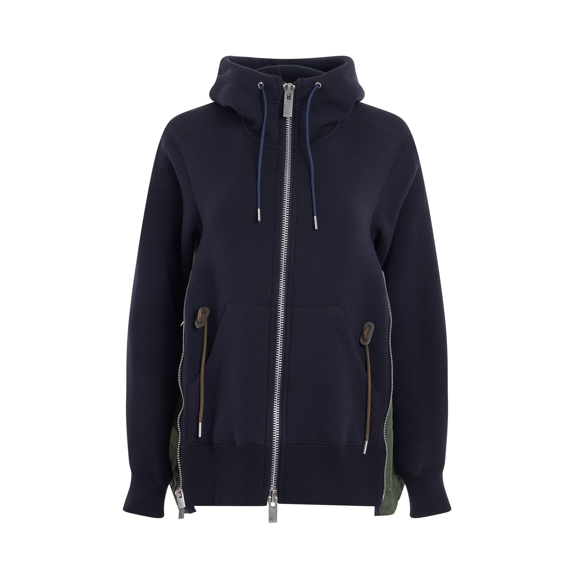 Sponge Sweat 
Nylon Twill Hoodie in Navy