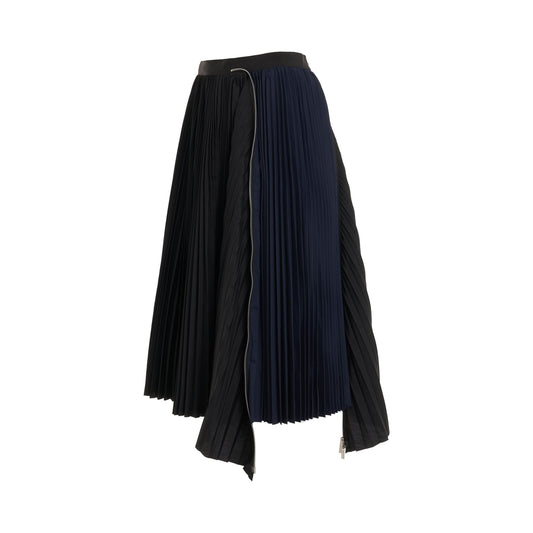 Cotton Zipper Skirt in Black